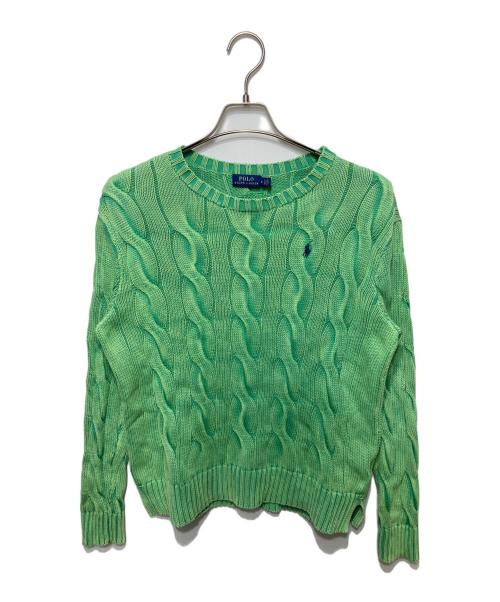 POLO RALPH LAUREN（ポロ・ラルフローレン）POLO RALPH LAUREN (ポロ・ラルフローレン) コットンクルーネックニット グリーン サイズ:Mの古着・服飾アイテム