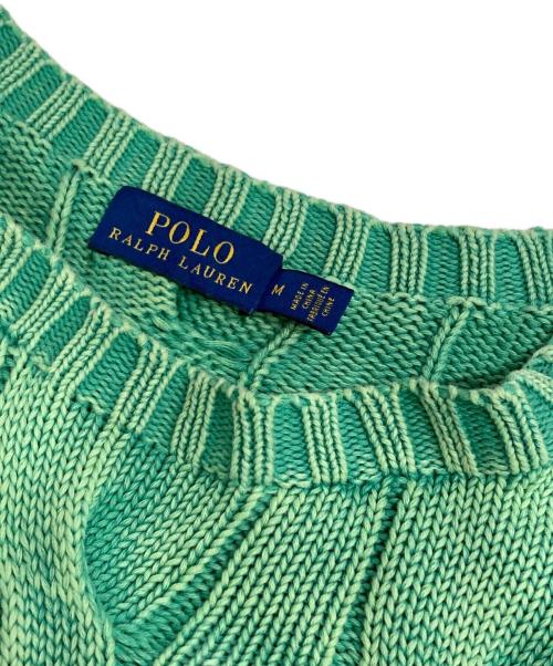 POLO RALPH LAUREN（ポロ・ラルフローレン）POLO RALPH LAUREN (ポロ・ラルフローレン) コットンクルーネックニット グリーン サイズ:Mの古着・服飾アイテム