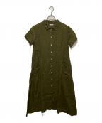 fog linen workフォグリネンワーク）の古着「半袖リネンワンピース」｜グリーン