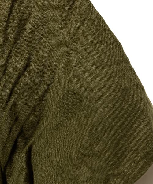 fog linen work（フォグリネンワーク）fog linen work (フォグリネンワーク) 半袖リネンワンピース グリーン サイズ:表記なしの古着・服飾アイテム