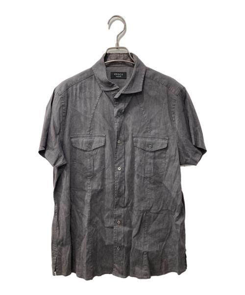 EPOCA UOMO（エポカ ウォモ）EPOCA UOMO (エポカ ウォモ) リネンレーヨンシャツ グレー サイズ:48の古着・服飾アイテム
