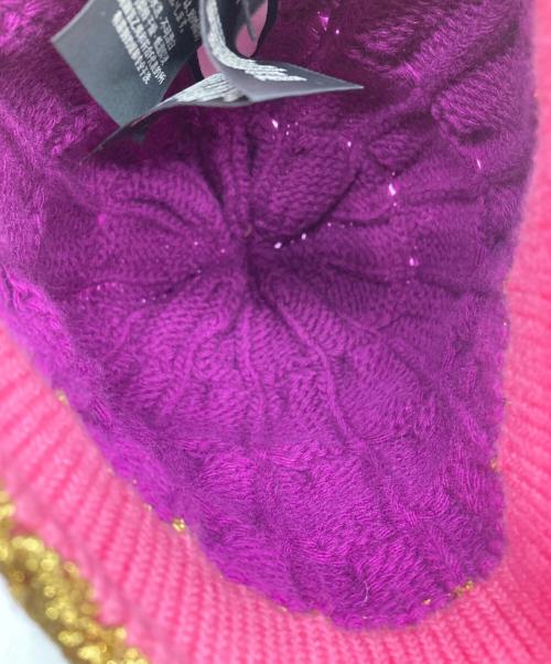 GUCCI（グッチ）GUCCI (グッチ) カシミアブレンド ゴールド トリム ビーニー/ニットキャップ パープルの古着・服飾アイテム