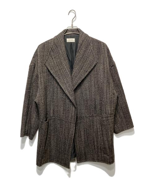 DES PRES（デ プレ）DES PRES (デ プレ) ウールスラブミックス ワイドカラーショートコート グレー サイズ:36の古着・服飾アイテム