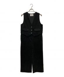 CYAN TOKYO（シアン トーキョー）の古着「スラブモールコンビベストサロペ」｜グレー