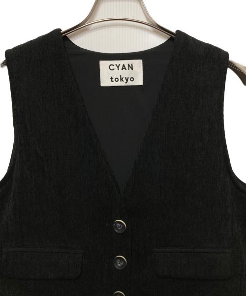 CYAN TOKYO（シアン トーキョー）CYAN TOKYO (シアン トーキョー) スラブモールコンビベストサロペ グレー サイズ:36の古着・服飾アイテム