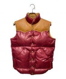 WAREHOUSE（ウエアハウス）の古着「ヨークレザーダウンベスト」｜レッド×ブラウン