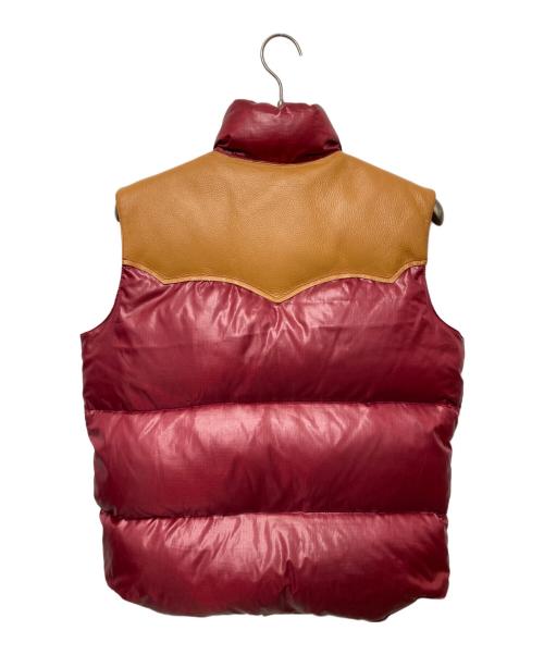 WAREHOUSE（ウエアハウス）WAREHOUSE (ウエアハウス) ヨークレザーダウンベスト レッド×ブラウン サイズ:Mの古着・服飾アイテム