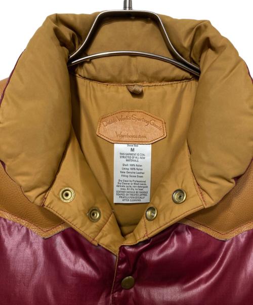 WAREHOUSE（ウエアハウス）WAREHOUSE (ウエアハウス) ヨークレザーダウンベスト レッド×ブラウン サイズ:Mの古着・服飾アイテム