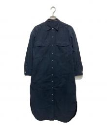 BABYLONE（バビロン）の古着「ワークシャツワンピース」｜ネイビー