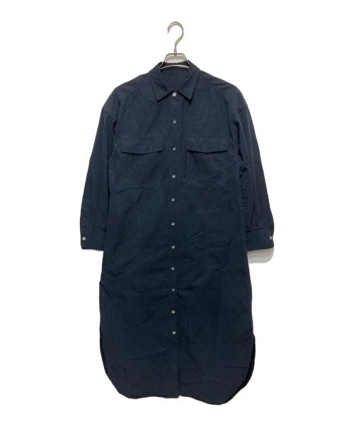 BABYLONE（バビロン）BABYLONE (バビロン) ワークシャツワンピース ネイビー サイズ:Fの古着・服飾アイテム