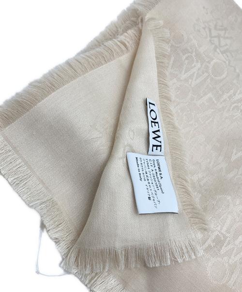 LOEWE（ロエベ）LOEWE (ロエベ) シルクウールスカーフ ベージュの古着・服飾アイテム