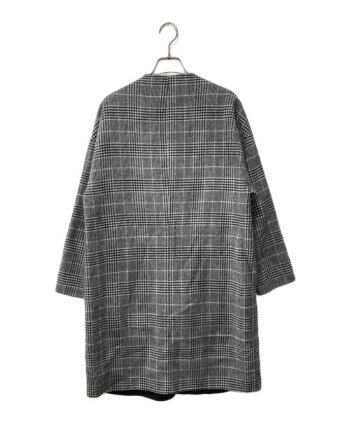 INDIVI（インディヴィ）INDIVI (インディヴィ) ノーカラーVネックリバーコート グレー サイズ:36の古着・服飾アイテム