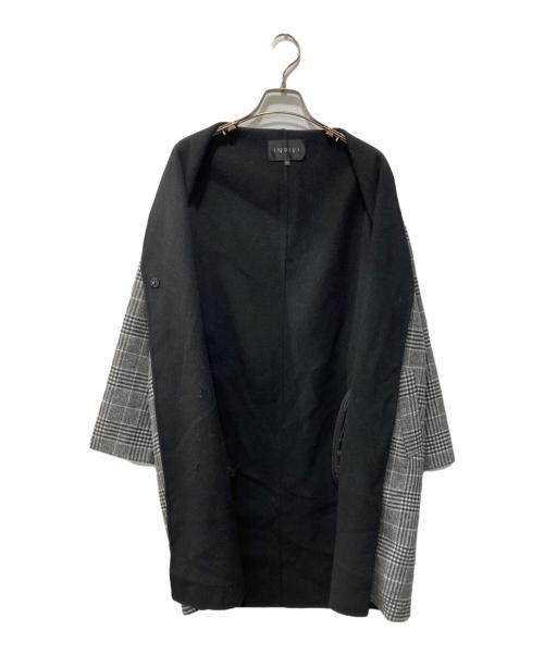 INDIVI（インディヴィ）INDIVI (インディヴィ) ノーカラーVネックリバーコート グレー サイズ:36の古着・服飾アイテム