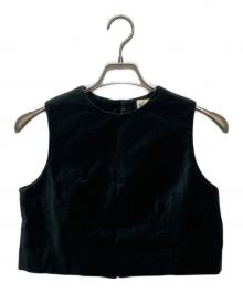 fig LONDON（フィグロンドン）の古着「ベロアベスト」｜グリーン