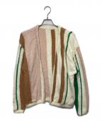 PAMMパム）の古着「知性のストライプカーディガン/ニットカーディガン」｜ベージュ