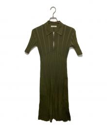 CINOH（チノ）の古着「別注 ハーフスリーブジップドレス」｜オリーブ