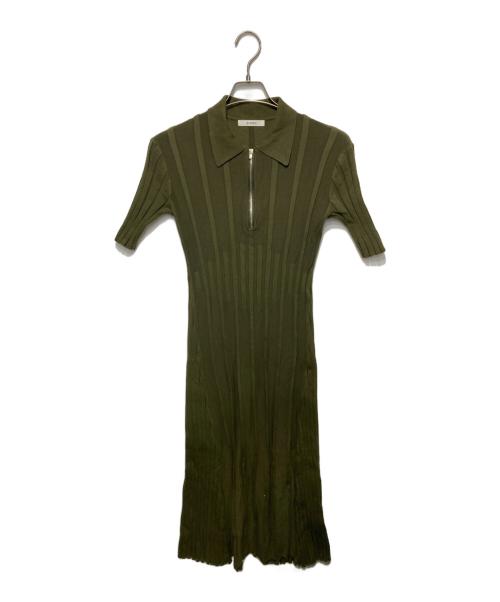 CINOH（チノ）CINOH (チノ) 別注 ハーフスリーブジップドレス オリーブ サイズ:36の古着・服飾アイテム