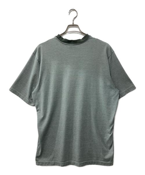 stussy（ステューシー）stussy (ステューシー) 白タグ90s ジャガード織ボーダーTシャツ グリーン サイズ:Lの古着・服飾アイテム