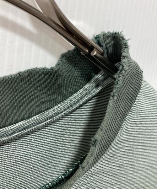 stussy（ステューシー）stussy (ステューシー) 白タグ90s ジャガード織ボーダーTシャツ グリーン サイズ:Lの古着・服飾アイテム