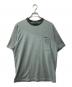 stussy（ステューシー）の古着「白タグ90s ジャガード織ボーダーTシャツ」｜グリーン