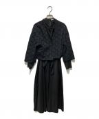 closet frabjousエスティー・クローゼット・フラビシャス）の古着「サークルレースジャケットアンサンブル」｜ブラック