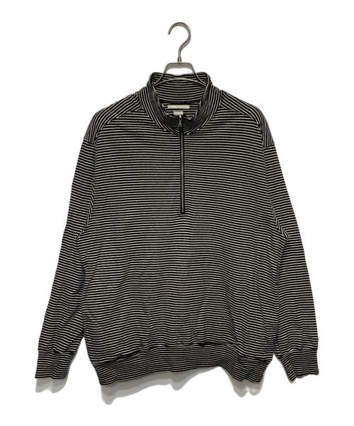 BLURHMS（ブラームス）blurhms (ブラームス) C/NAPP Border Harf-Zip/カットソー ブラック×ホワイト サイズ:2の古着・服飾アイテム