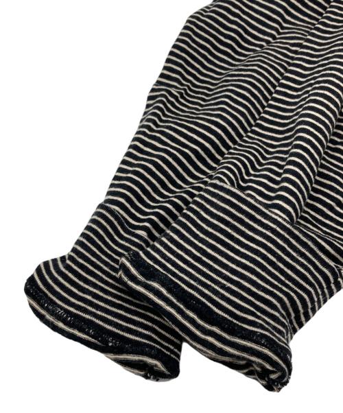 BLURHMS（ブラームス）blurhms (ブラームス) C/NAPP Border Harf-Zip/カットソー ブラック×ホワイト サイズ:2の古着・服飾アイテム