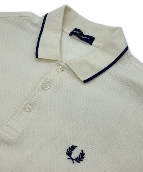 FRED PERRY（フレッドペリー）FRED PERRY (フレッドペリー) 417 by EDIFICE (417 バイ エディフィス) Textured Single Tipped Sh/ポロシャツ ホワイト サイズ:Lの古着・服飾アイテム