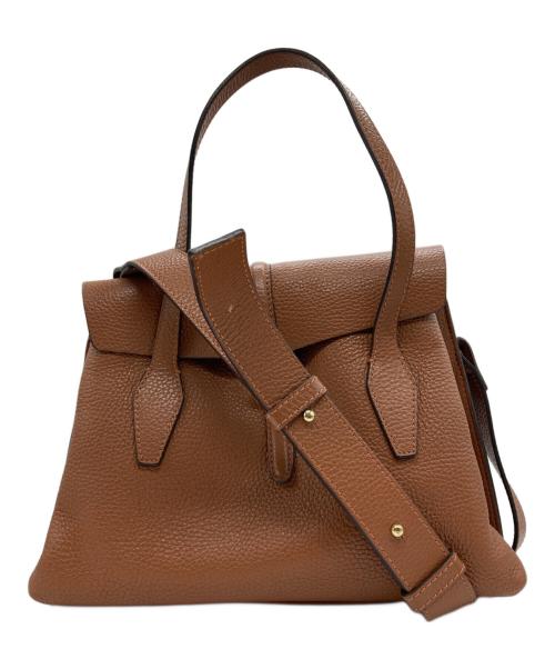 ANAYI（アナイ）ANAYI (アナイ) ダブルハンドルレザートートバッグ ブラウンの古着・服飾アイテム