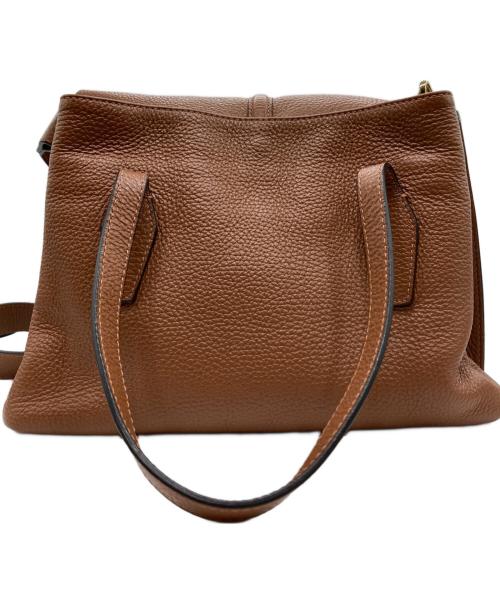 ANAYI（アナイ）ANAYI (アナイ) ダブルハンドルレザートートバッグ ブラウンの古着・服飾アイテム