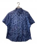 RALPH LAURENラルフローレン）の古着「総柄アロハシャツ/ロゴ/CLASSIC FIT」｜ネイビー