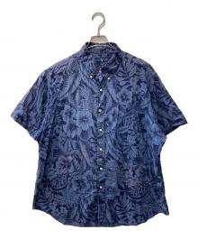RALPH LAUREN（ラルフローレン）の古着「総柄アロハシャツ/ロゴ/CLASSIC FIT」｜ネイビー