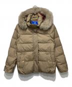 BLUE LABEL CRESTBRIDGEブルーレーベルクレストブリッジ）の古着「ファー付きダウンジャケット」｜ベージュ