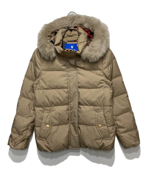 BLUE LABEL CRESTBRIDGE（ブルーレーベルクレストブリッジ）BLUE LABEL CRESTBRIDGE (ブルーレーベルクレストブリッジ) ファー付きダウンジャケット ベージュ サイズ:38の古着・服飾アイテム