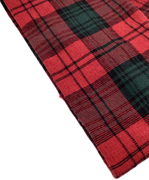 POLO RALPH LAUREN（ポロ・ラルフローレン）POLO RALPH LAUREN (ポロ・ラルフローレン) ポロベア刺繍チェックストール レッド サイズ:ONE SIZEの古着・服飾アイテム