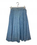 Kate Spadeケイトスペード）の古着「シャンブレーミディフレアスカート」｜インディゴ