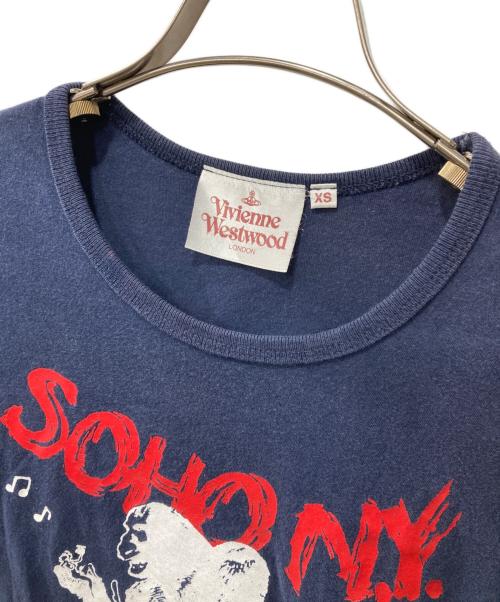 Vivienne Westwood（ヴィヴィアンウエストウッド）Vivienne Westwood (ヴィヴィアンウエストウッド) 00S/SOHO NY/プリントTシャツ ネイビー サイズ:XSの古着・服飾アイテム