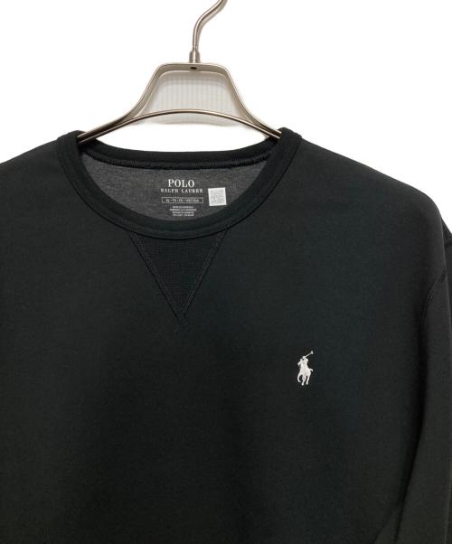 POLO RALPH LAUREN（ポロ・ラルフローレン）POLO RALPH LAUREN (ポロ・ラルフローレン) ダブルニット スウェットシャツ ブラック サイズ:XLの古着・服飾アイテム