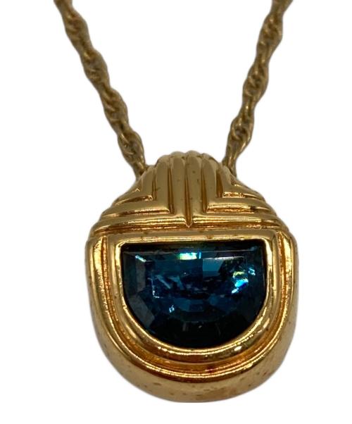 LANVIN（ランバン）LANVIN (ランバン) ブルーストーンネックレス ゴールドの古着・服飾アイテム