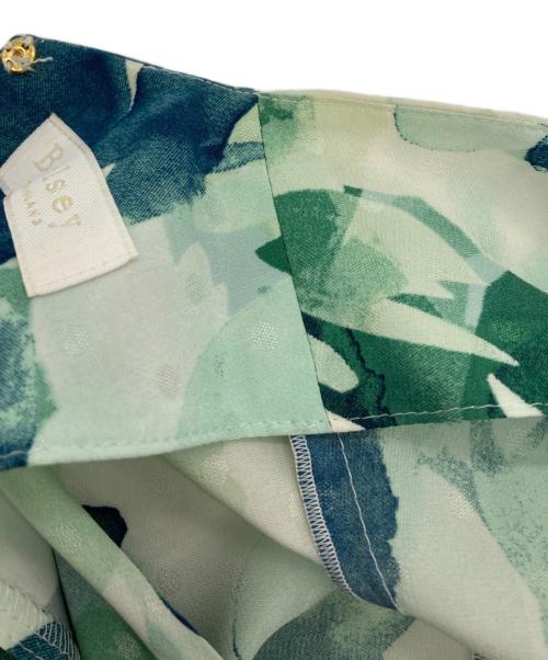 BALLSEY（ボールジィ）BALLSEY (ボールジィ) ウォーターフラワープリント パフスリーブワンピース グリーン サイズ:36の古着・服飾アイテム