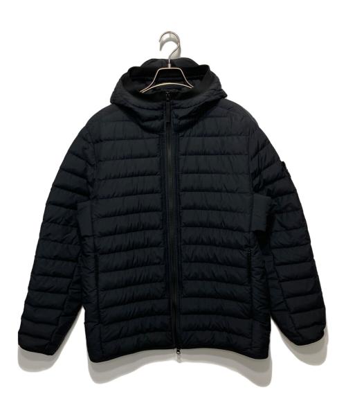 STONE ISLAND（ストーンアイランド）STONE ISLAND (ストーンアイランド) Garment Dyed Down Jacket /フーデッドダウンジャケット ブラック サイズ:Lの古着・服飾アイテム