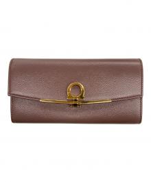 Salvatore Ferragamo（サルヴァトーレ フェラガモ）の古着「ガンチーニ コンチネンタル ウォレット/長財布」｜ピンク