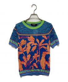 Desigual（デシグアル）の古着「半袖ニット」｜ブルー