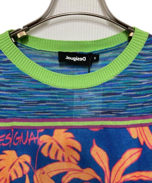 Desigual（デシグアル）Desigual (デシグアル) 半袖ニット ブルー サイズ:Sの古着・服飾アイテム