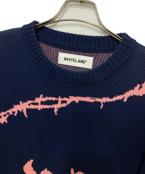 WHITELAND（ホワイトランド）WHITELAND (ホワイトランド) 厚手ニット ネイビー サイズ:Mの古着・服飾アイテム
