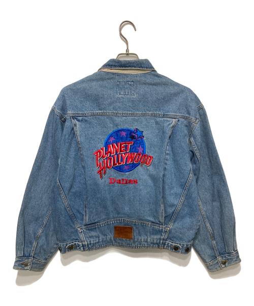 PLANET HOLLYWOOD（プラネットハリウッド）PLANET HOLLYWOOD (プラネットハリウッド) 刺繍デニムジャケット インディゴ サイズ:Lの古着・服飾アイテム