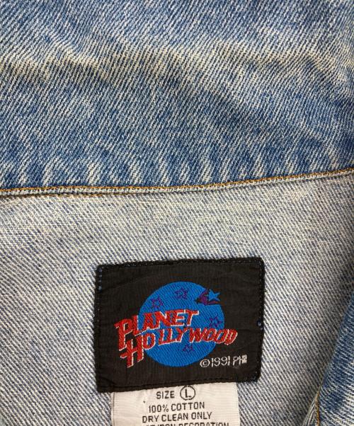 PLANET HOLLYWOOD（プラネットハリウッド）PLANET HOLLYWOOD (プラネットハリウッド) 刺繍デニムジャケット インディゴ サイズ:Lの古着・服飾アイテム