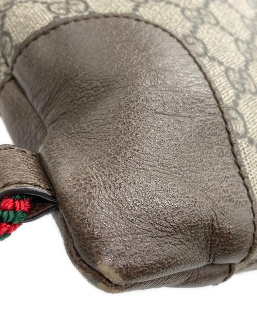 GUCCI（グッチ）GUCCI (グッチ) GGスプリーム ドローストリング タイガーヘッド ナップサック ブラウンの古着・服飾アイテム