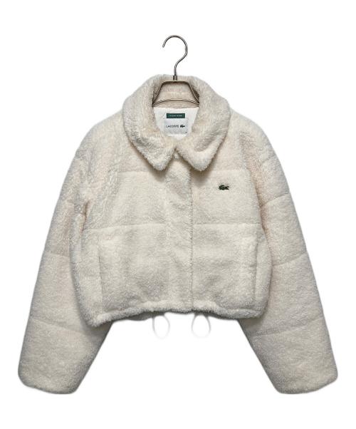 LACOSTE（ラコステ）LACOSTE (ラコステ) Snidel (スナイデル) ボアジャケット/クロップド中綿ジャケット ベージュ サイズ:36の古着・服飾アイテム
