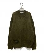 Adam et Ropeアダム エ ロペ）の古着「モヘア混ニットカーディガン」｜オリーブ